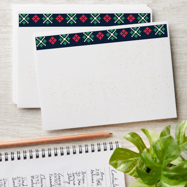 Enveloppe Simple couleur laide doux Motif Noël (Stacked)