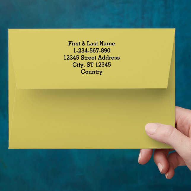 Enveloppe Simple couleur uni clair Acacia jaune (Hand)