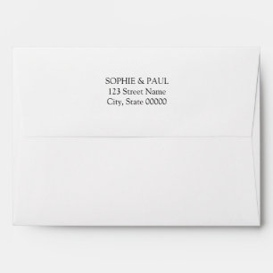 Enveloppe simple d'adresse de retour en noir