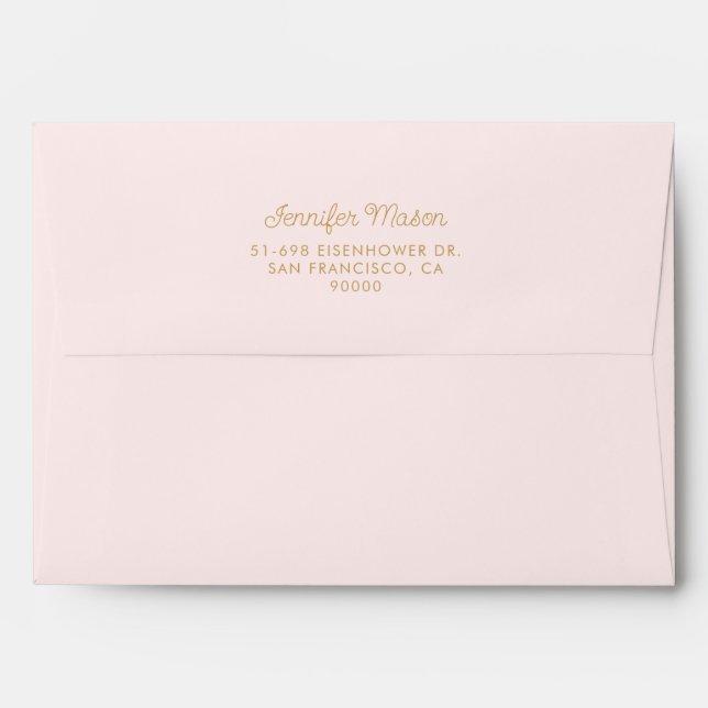 Enveloppe simple de Fête des mariées rose pâle (Dos (Haut rabat))