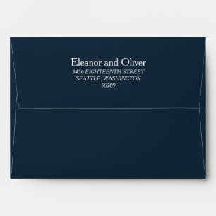 Enveloppe Simple Deep Navy Blue Mariage Adresse de retour