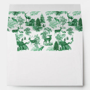 Enveloppe Simple Design élégant Vert Country Toile Deer