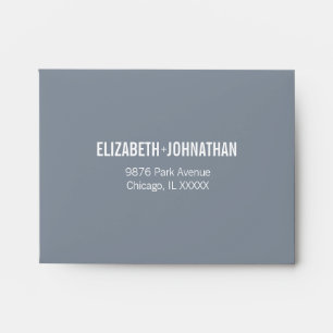 Enveloppe Simple Dusty Blue Typographie Mariage RSVP
