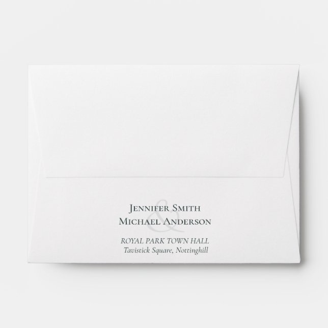 Enveloppe Simple Élégance Script Mariage moderne (Dos (Haut rabat))