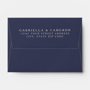 Enveloppe Simple Élégant Bohème Floral Navy Adresse de Retou
