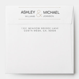 Enveloppe Simple Elegant Carré Antique Gold Adresse de retou