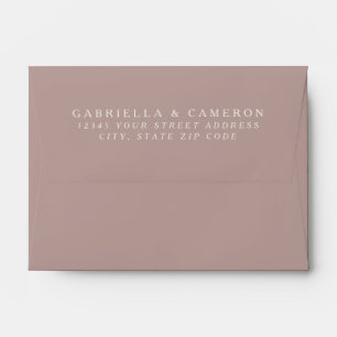 Enveloppe Simple Elegant Floral Dusty Mauve Adresse de retou