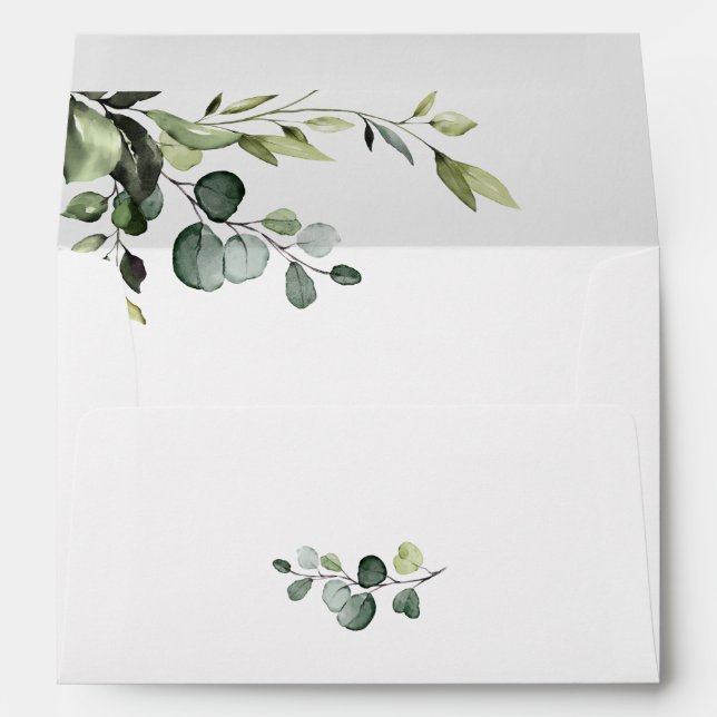 Enveloppe Simple Elégant Floral Eucalyptus Verdure Moderne (Dos (Bas))