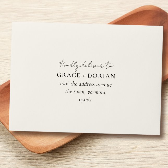 Enveloppe Simple Elegant Ivory White Adresse Mariage RSVP (Créateur téléchargé)