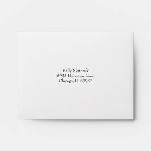Enveloppe Simple Elegant Mariage blanc Adresse de retour RSV