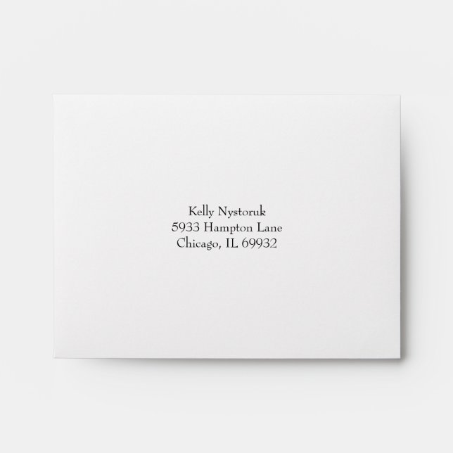 Enveloppe Simple Elegant Mariage blanc Adresse de retour RSV (Devant)