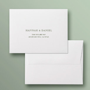 Enveloppe Simple Elegant Mariage blanc Adresse de retour RSV