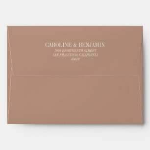 Enveloppe Simple élégant Mariage de cacao Adresse de retour