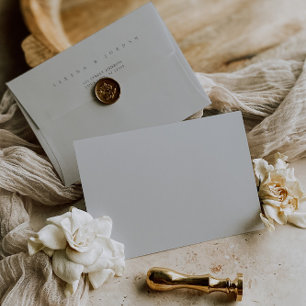 Enveloppe Simple Élégant minimaliste Dusty Mariage bleu