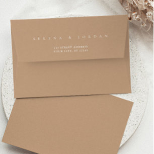 Enveloppe Simple Élégant minimaliste Mariage beige Tan