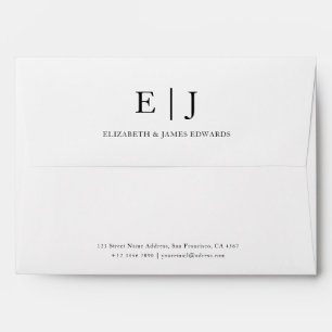 Enveloppe Simple Élégant Monogramme de Couple Moderne 