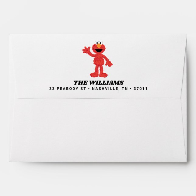 Enveloppe Simple Elmo 1er anniversaire (Dos (Haut rabat))