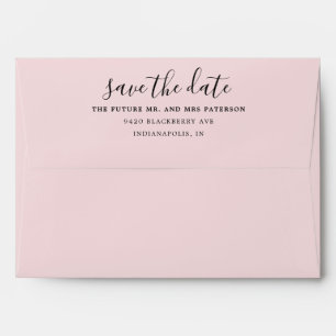 Enveloppe Simple Enregistrer la date rose vierge pré-adressé