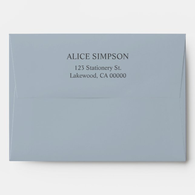 Enveloppe simple et élégante Dusty Blue (Dos (Haut rabat))