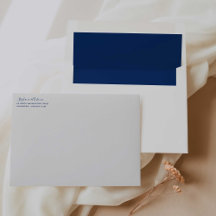 Enveloppe simple Faire-part de mariage bleue