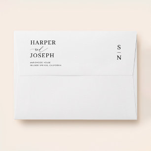 Enveloppe Simple Faire-part de mariage Noir Et Blanc