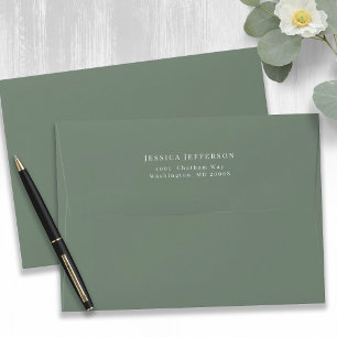 Enveloppe Simple Faire-part de mariage Vert De Sage Moderne