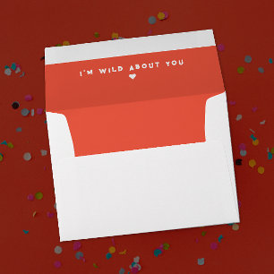 Enveloppe Simple Fun Flirt Amour Rouge Et Blanc Fou De Toi