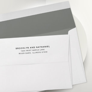 Enveloppe simple gris ardoise retour adresse