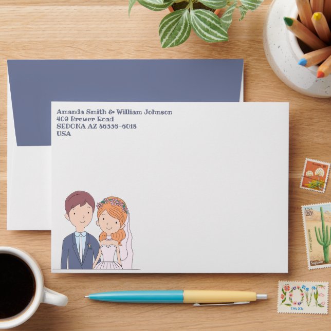 Enveloppe Simple illustration de conjoints de type dessin an (Desk)
