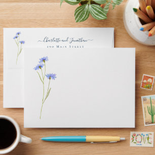 Enveloppe Simple Mariage Fleur de Champ Personnalisé 