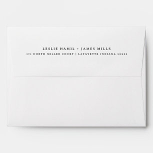 Enveloppe Simple Mariage Moderne Blanc À Deux Lignes