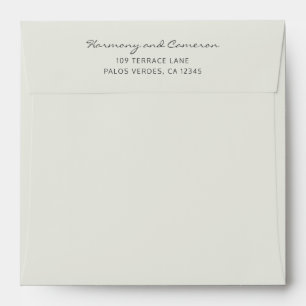 Enveloppe Simple Mariage Neutre Beige Beige Elégant