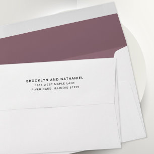 Enveloppe simple Mauve Return Address Lined