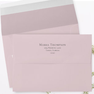 Enveloppe Simple minimaliste Adresse de retour rose de base