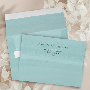 Enveloppe Simple minimaliste Boho Adresse de retour Turquois