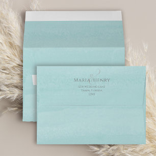Enveloppe Simple minimaliste Boho Adresse de retour Turquois