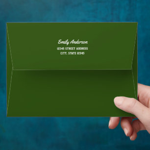 Enveloppe Simple Minimaliste Forest Green Adresse de retour