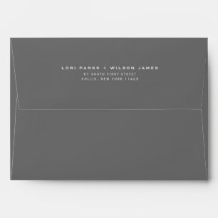 Enveloppe Simple minimaliste Gris foncé Imprimé Adresse de r