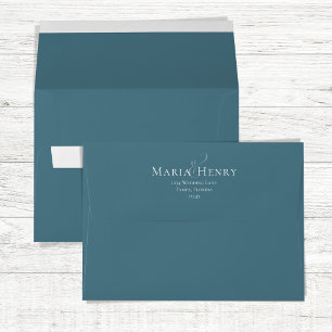 Enveloppe Simple minimaliste Mariage d'adresse de retour ble