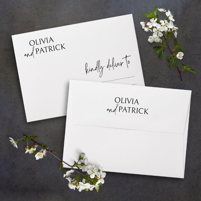 Enveloppe Simple minimaliste moderne A7 5x7 Mariage (Créateur téléchargé)