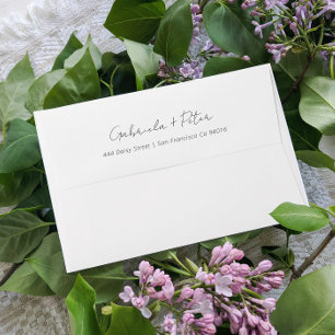Enveloppe Simple minimaliste noir et blanc Mariage moderne