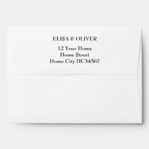 Enveloppe Simple Modern Black and White Adresse de retour