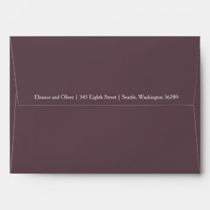 Enveloppe Simple Modern Cabernet Vin Mariage Adresse de reto