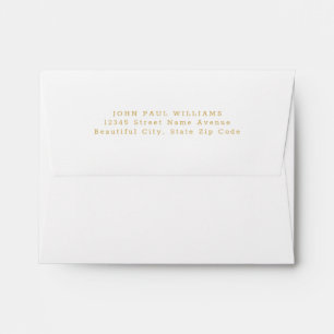 Enveloppe Simple Modern Faux Gold Nom Adresse