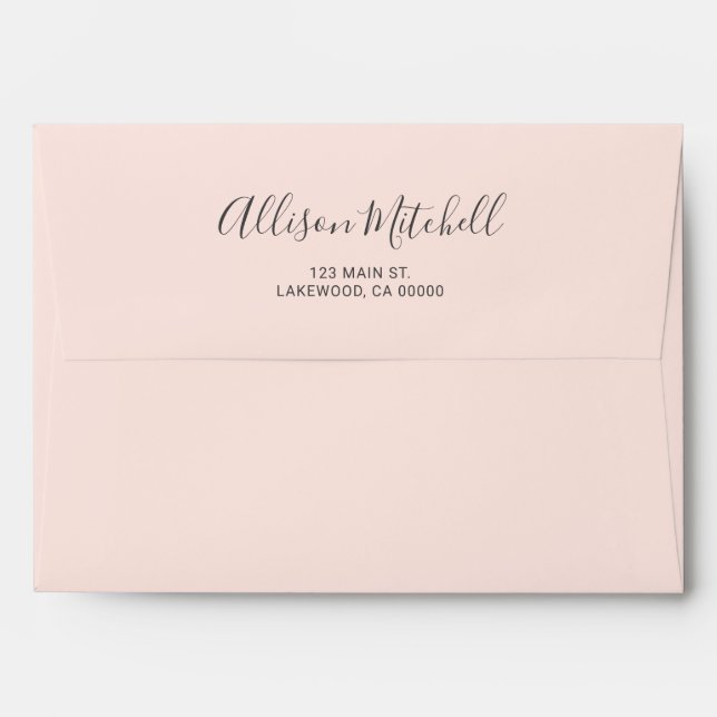Enveloppe Simple Modern Script Calligraphie Adresse de retou (Dos (Haut rabat))
