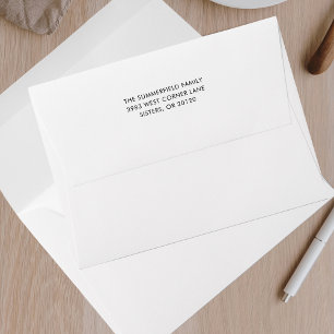 Enveloppe Simple Moderne Adresse de Retour Simple pour l'Env