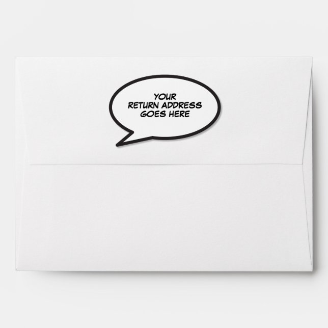 Enveloppe Simple Moderne Discours Bubble amusant Comique Liv (Dos (Haut rabat))