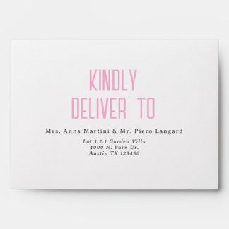 Enveloppe Simple Moderne Élégante Mariage Rose