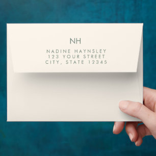 Enveloppe Simple Moderne Monogramme Adresse préimprimée