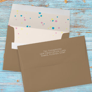 Enveloppe Simple moderne rose et Brown Adresse de retour per